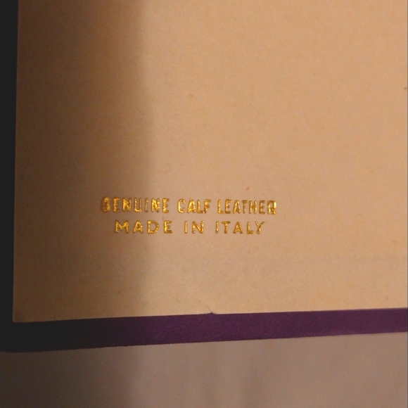 RARE & RETRO GIGLIO D' ORO PURPLE NUBUCK HANDCRAFTED ADDRESS/PASSWORD BOOK (NWT) - Picture 2 of 10